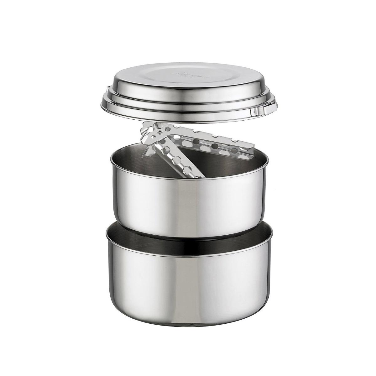 SET OF 2 STAINLESS STEEL POTS ALPINE 2 POT