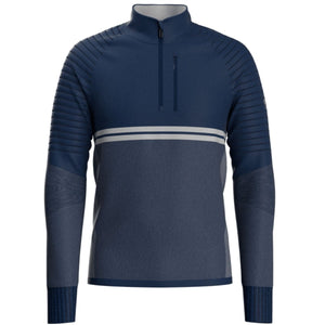 MOŠKI PULOVER INTRAKNIT MERINO Z 1/4 ZADRGE moder - Alpska Šola Bovec