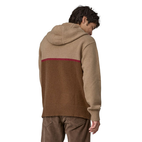 MOŠKI PULOVER S KAPUCO RECYCLED WOOL-BLEND SWEATER rjav - Alpska Šola Bovec