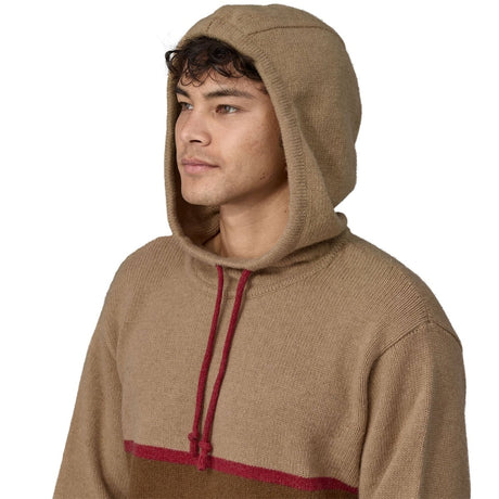 MOŠKI PULOVER S KAPUCO RECYCLED WOOL-BLEND SWEATER rjav - Alpska Šola Bovec