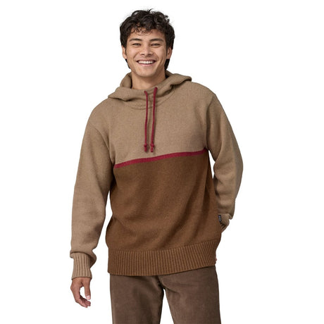 MOŠKI PULOVER S KAPUCO RECYCLED WOOL-BLEND SWEATER rjav - Alpska Šola Bovec