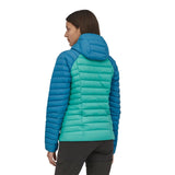 ŽENSKA PUHASTA JAKNA SWEATER S KAPUCO zeleno-modra - Alpska Šola Bovec