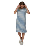 ŽENSKA REGENERATIVE ORGANIC CERTIFIED COTTON T-shirt Dress modra - Alpska Šola Bovec