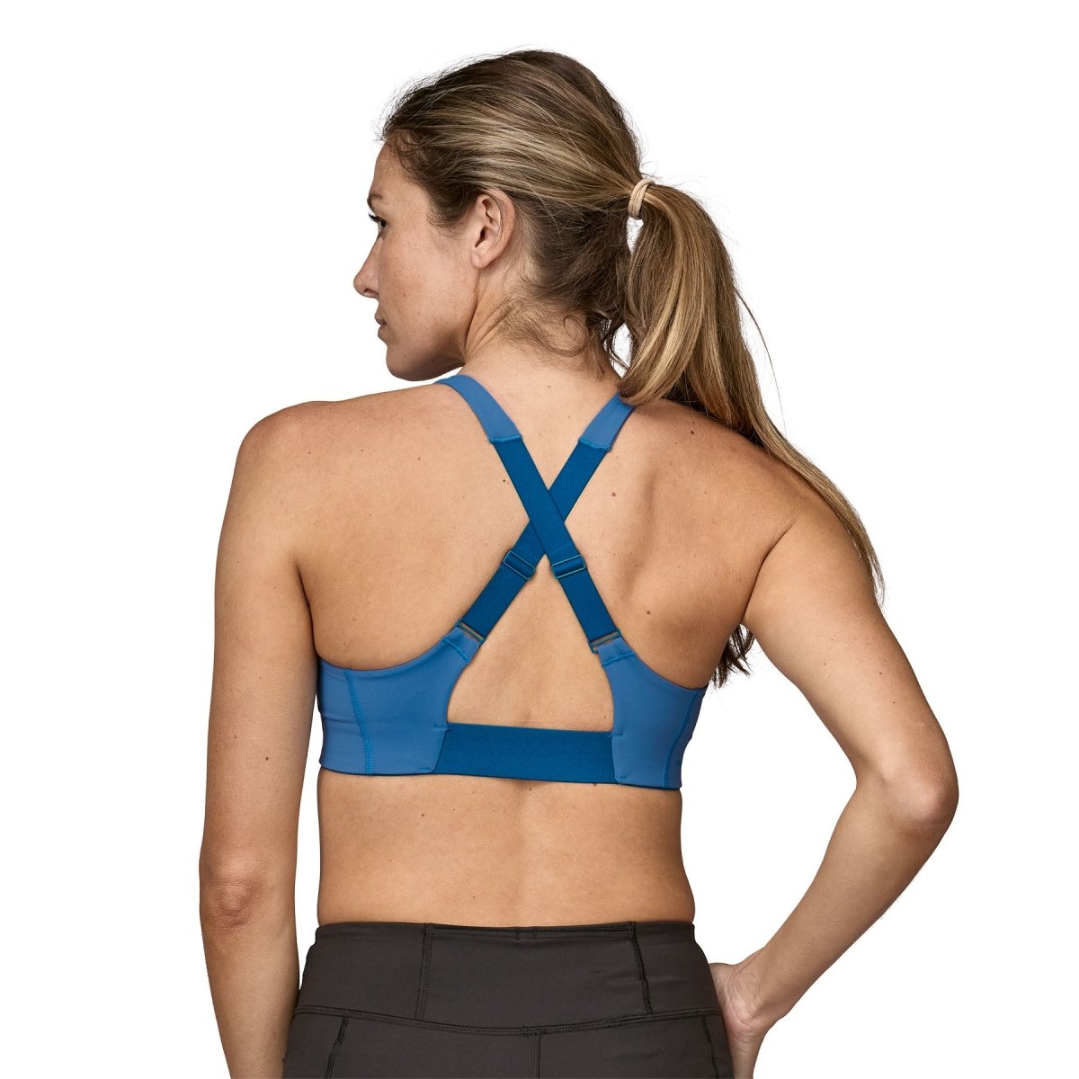 ŽENSKI ŠPORTNI MODRČEK SHADOWLITE MID IMPACT ADJUSTABLE BRA moder - Alpska Šola Bovec